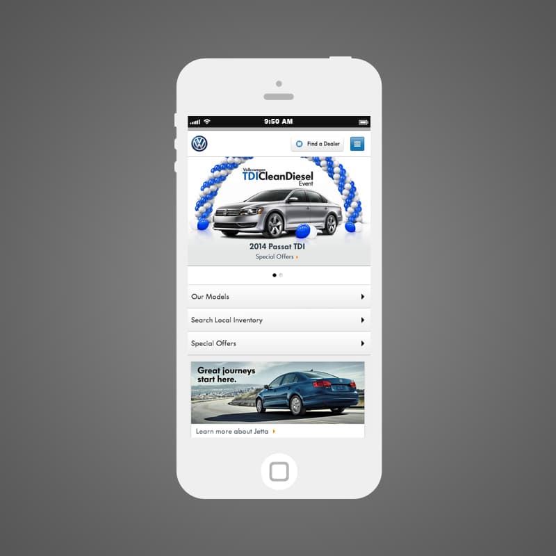 Volkswagen Mobile Website